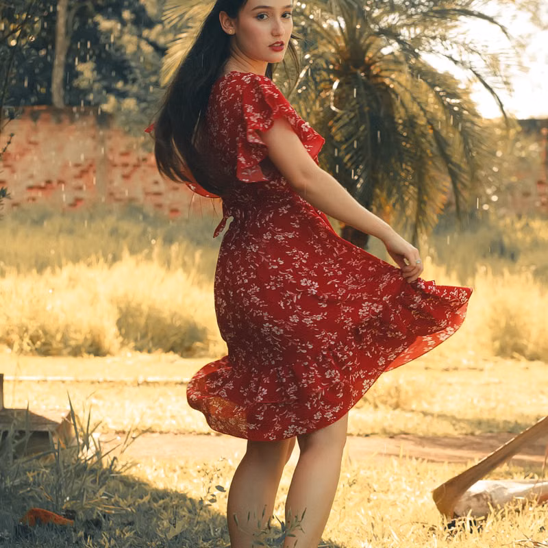 Vestido Floral Vermelho